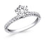 Anillo de Compromiso de Oro Blanco de 14k con Acentos de Diamante