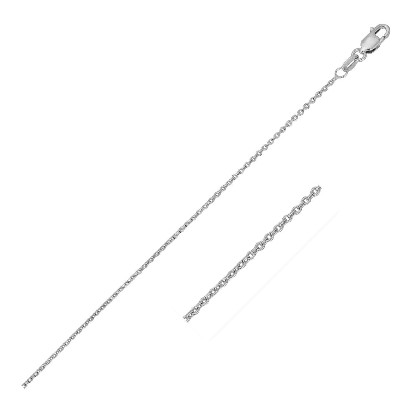 Chaîne en or blanc 14k avec maillons ronds - 1,1 mm