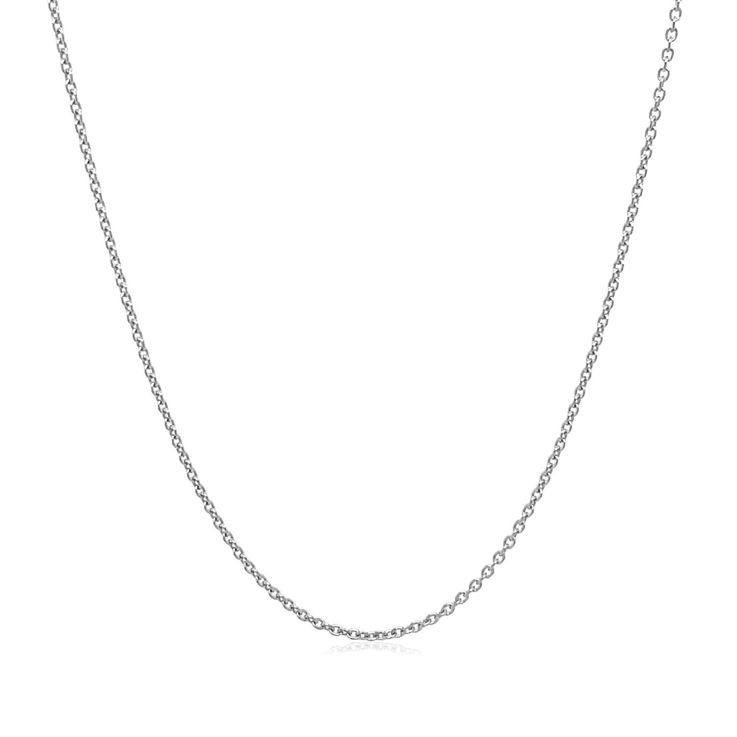 Chaîne en or blanc 14k avec maillons ronds - 1,1 mm