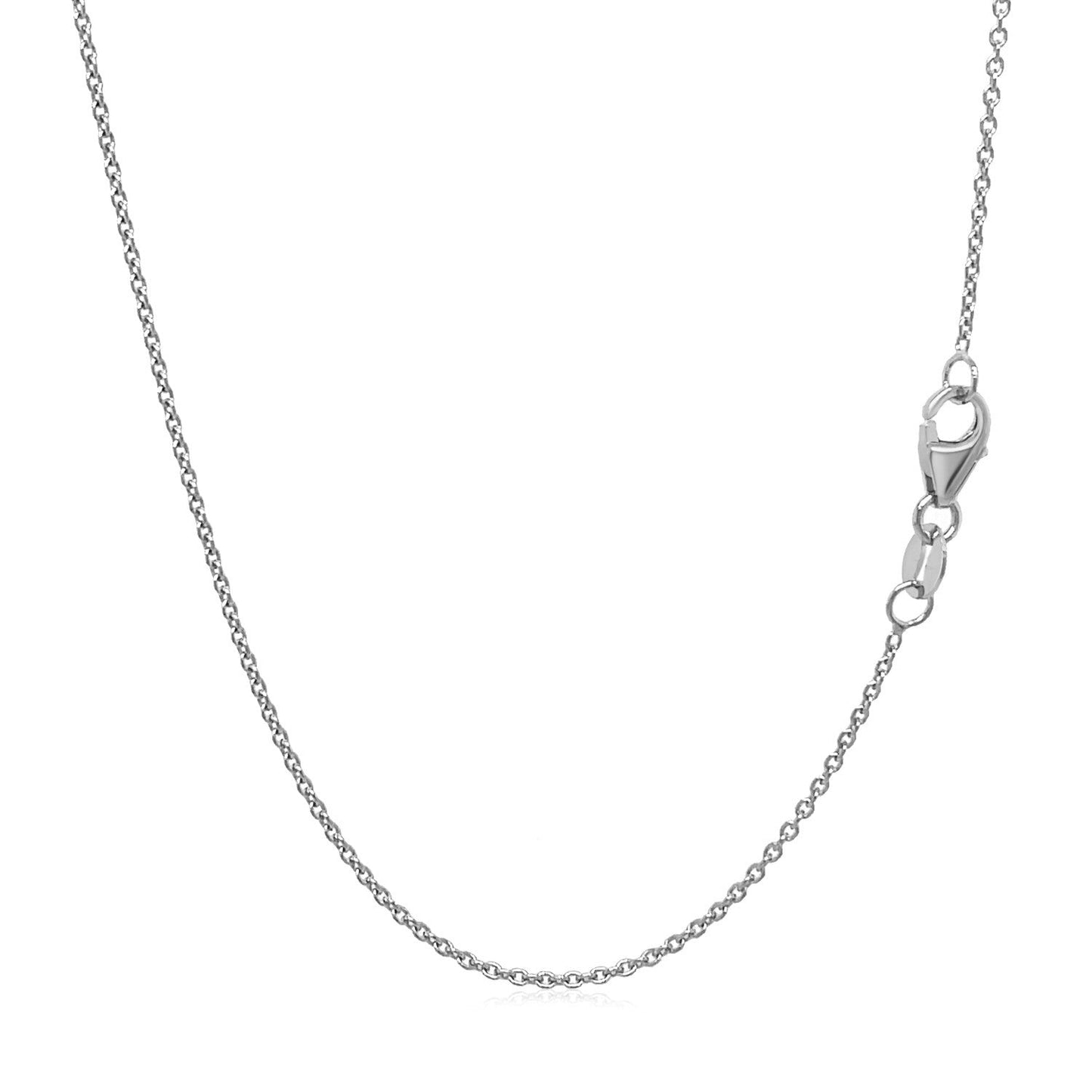 Chaîne en or blanc 14k avec maillons ronds - 1,1 mm