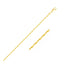 Cadena de cuentas alternas cortadas con diamante de oro amarillo de 14k - 1.2mm