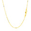 Cadena de cuentas alternas cortadas con diamante de oro amarillo de 14k - 1.2mm