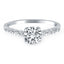 14k White Gold Diamond Engagement Ring with Prong Accents