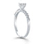 14k White Gold Diamond Engagement Ring with Prong Accents