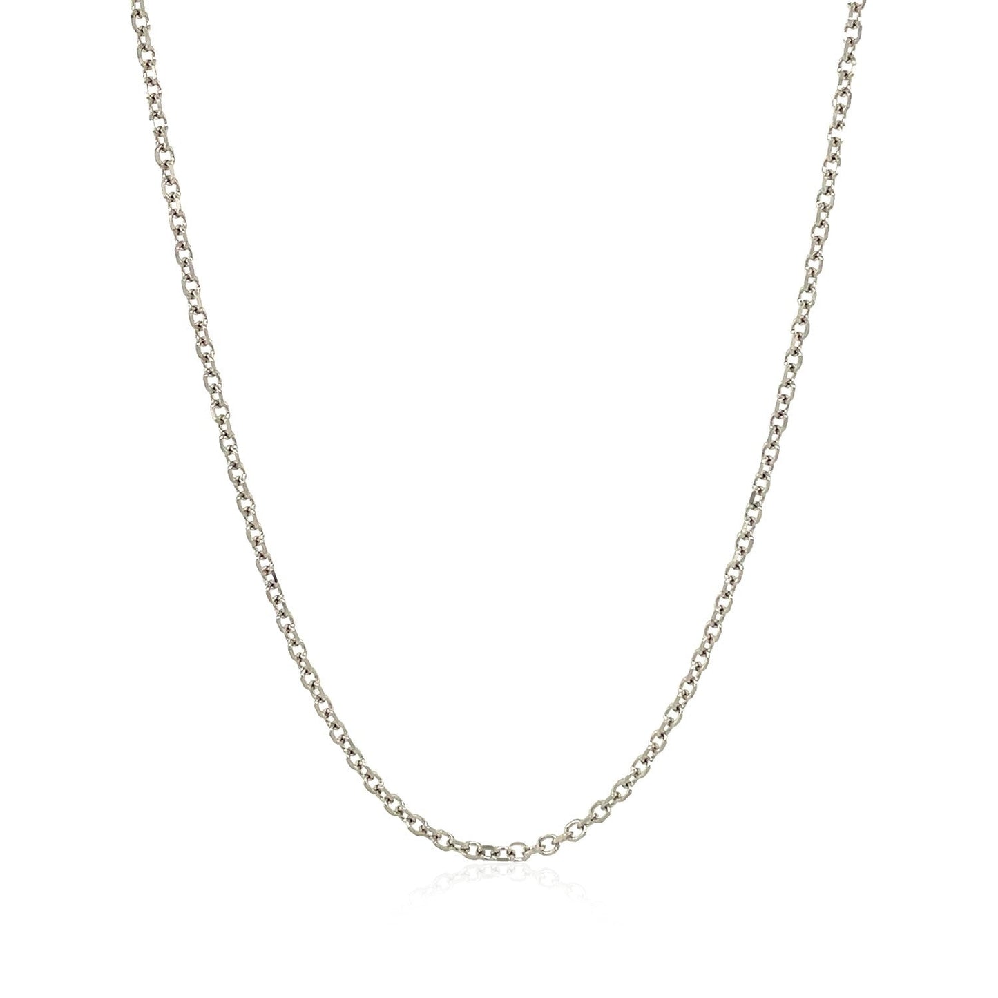 Cadena de eslabones de corte de diamante de oro blanco de 14k - 1.5mm