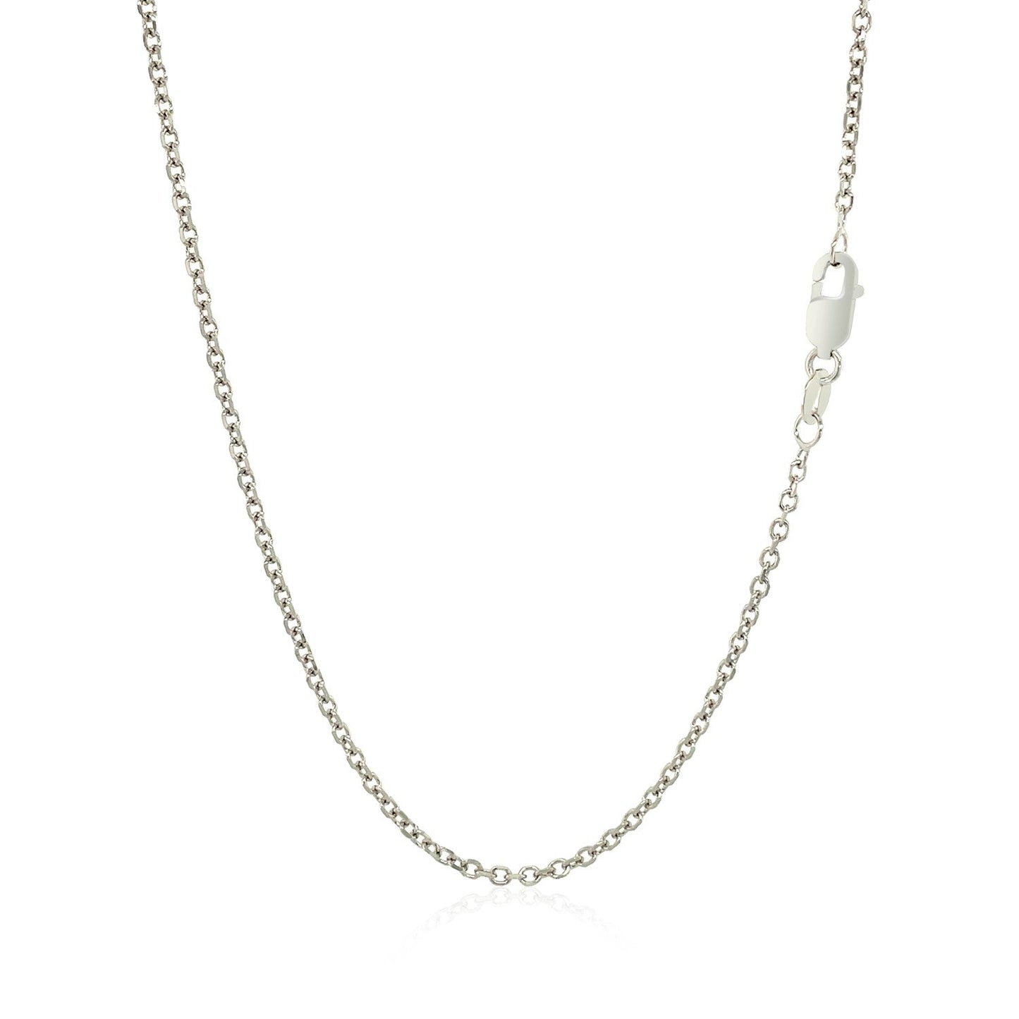 Cadena de eslabones de corte de diamante de oro blanco de 14k - 1.5mm