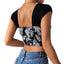 Top Corto Ultra Corto con Estampado Floral