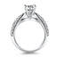 Bague de fiançailles en diamant pavé à double rang en or blanc 14 carats