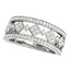 Bague à Motif Carré Sertie de Diamants en Or Blanc 14k
