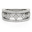 Bague à Motif Carré Sertie de Diamants en Or Blanc 14k