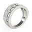 Bague à Motif Carré Sertie de Diamants en Or Blanc 14k