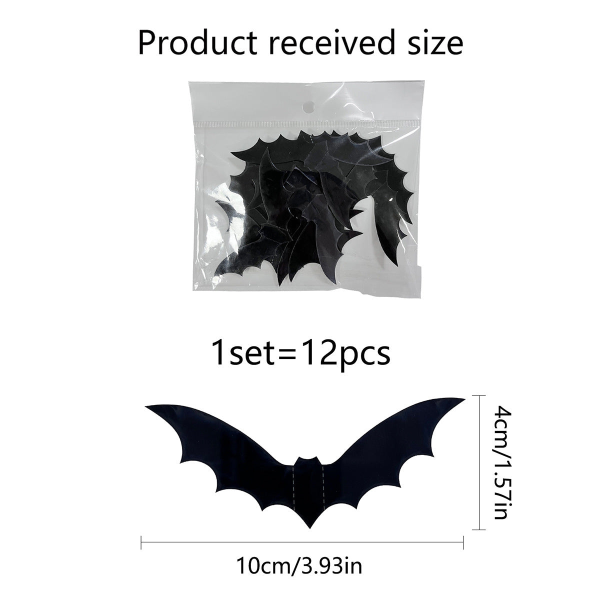 Halloween 3D Butterfly Bat Wall Stickers - 12 Pack