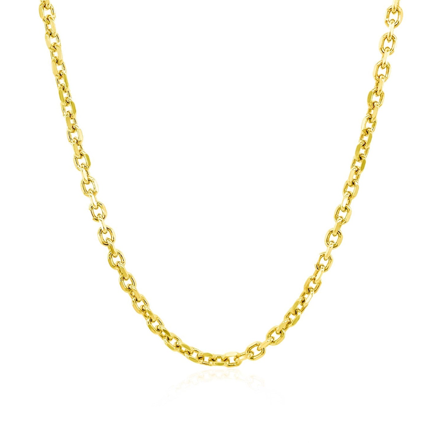 14k Yellow Gold Diamond Cut Cable Link Chain - 2.3mm