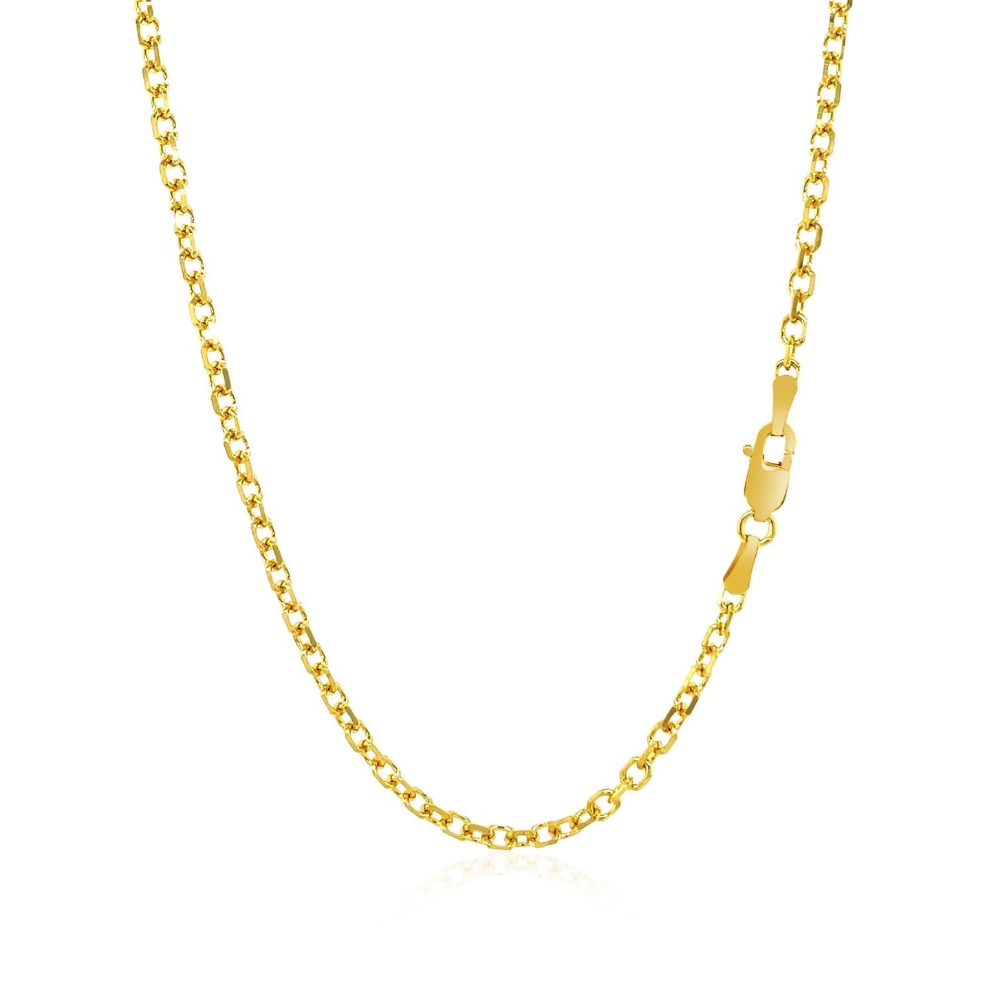 14k Yellow Gold Diamond Cut Cable Link Chain - 2.3mm