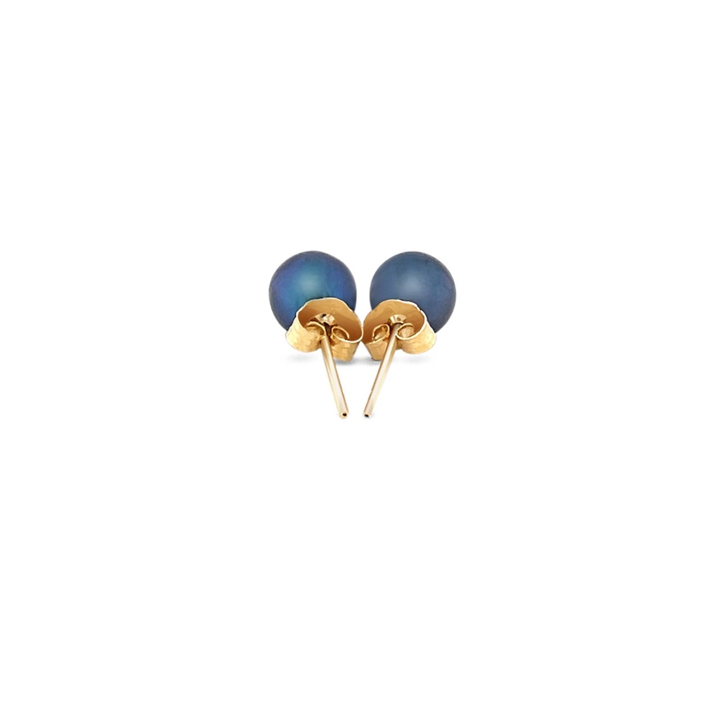 Pendientes de perlas negras cultivadas de oro amarillo de 14k