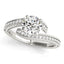 14k White Gold Round Diamond Bypass Engagement Ring
