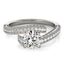 14k White Gold Round Diamond Bypass Engagement Ring