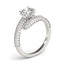 14k White Gold Round Diamond Bypass Engagement Ring