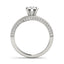 14k White Gold Round Diamond Bypass Engagement Ring