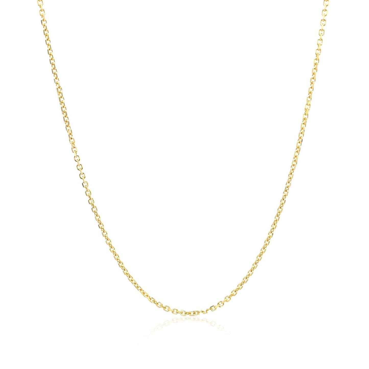 10k Yellow Gold Diamond Cut Cable Link Chain - 1.10 mm