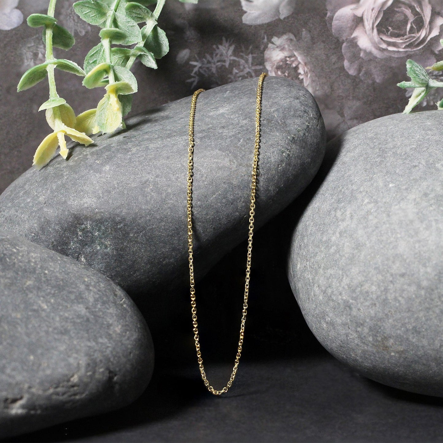 10k Yellow Gold Diamond Cut Cable Link Chain - 1.10 mm