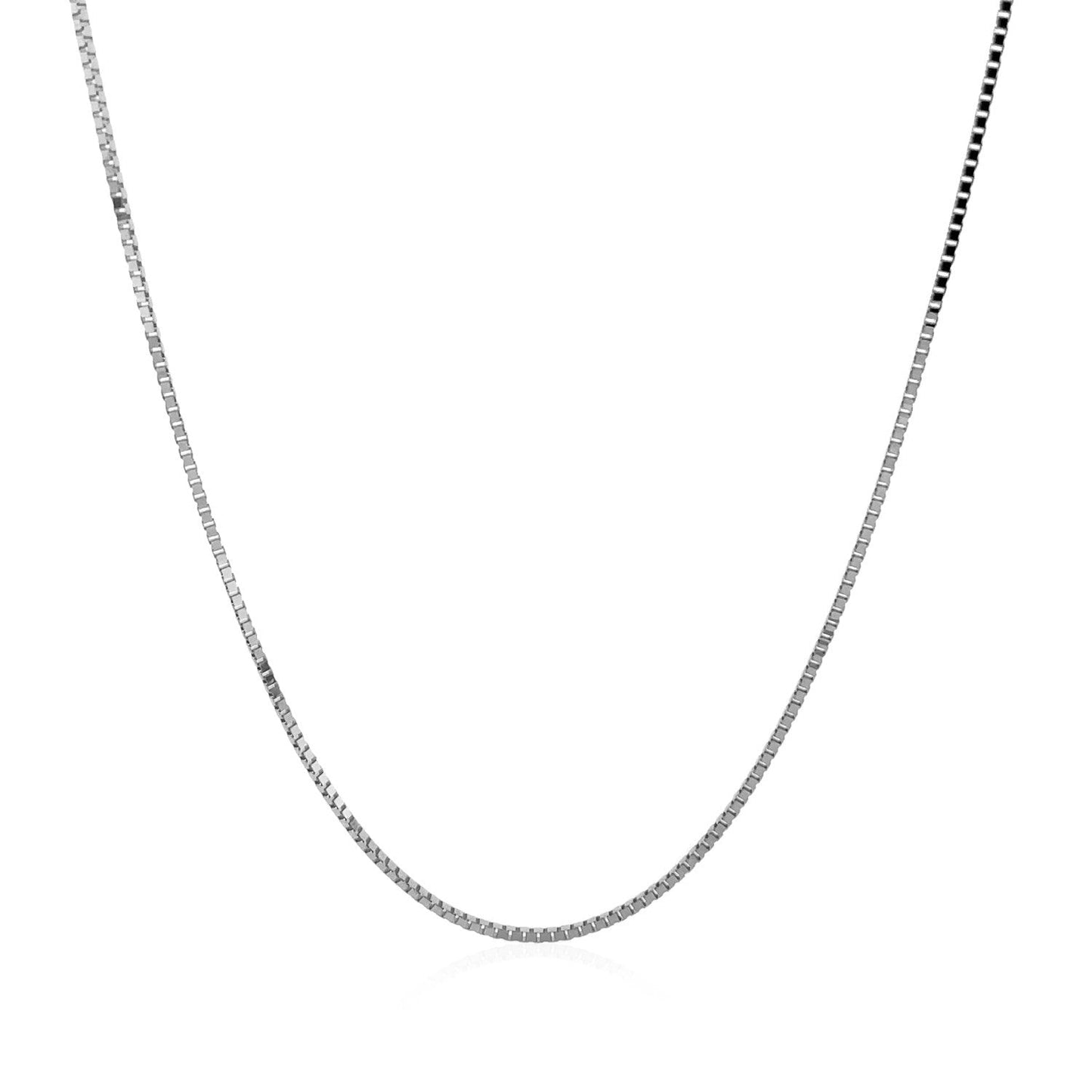 Cadena Clásica de Caja de Oro Blanco de 14k - 0.8mm