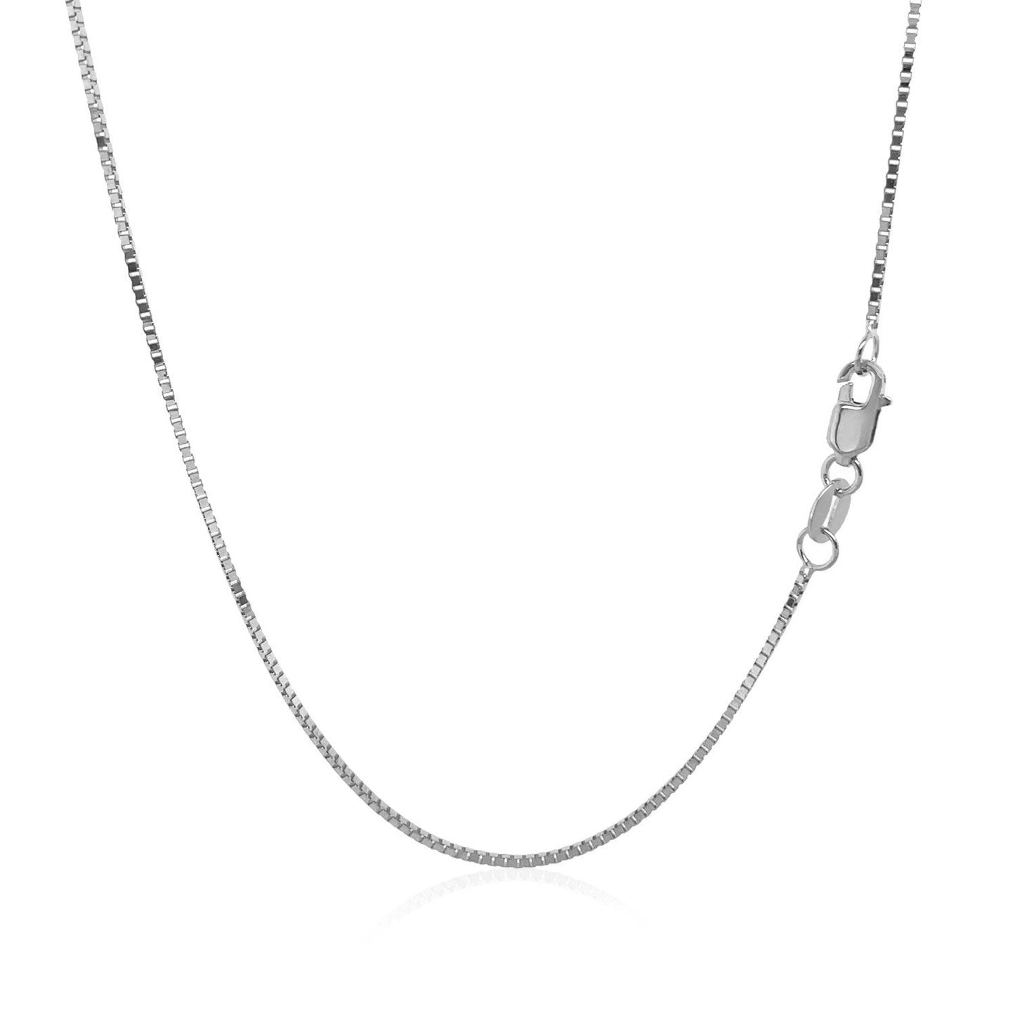 Cadena Clásica de Caja de Oro Blanco de 14k - 0.8mm