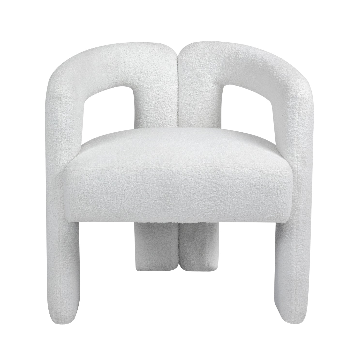 Teddy fabric modern design dining chair,open-Back ,modren kitchen armchair for Dinging Room(BEIGE) - Korvel