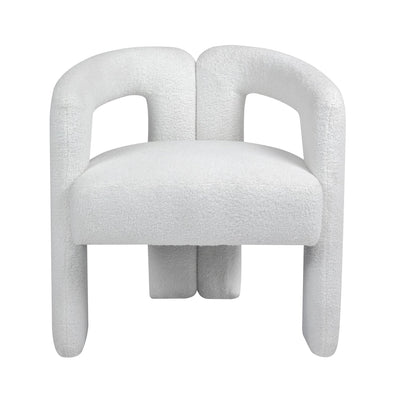 Teddy fabric modern design dining chair,open-Back ,modren kitchen armchair for Dinging Room(BEIGE) - Korvel