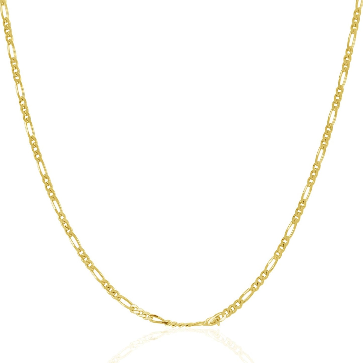 Chaîne Figaro en Or Jaune 14k Solide 1.9mm