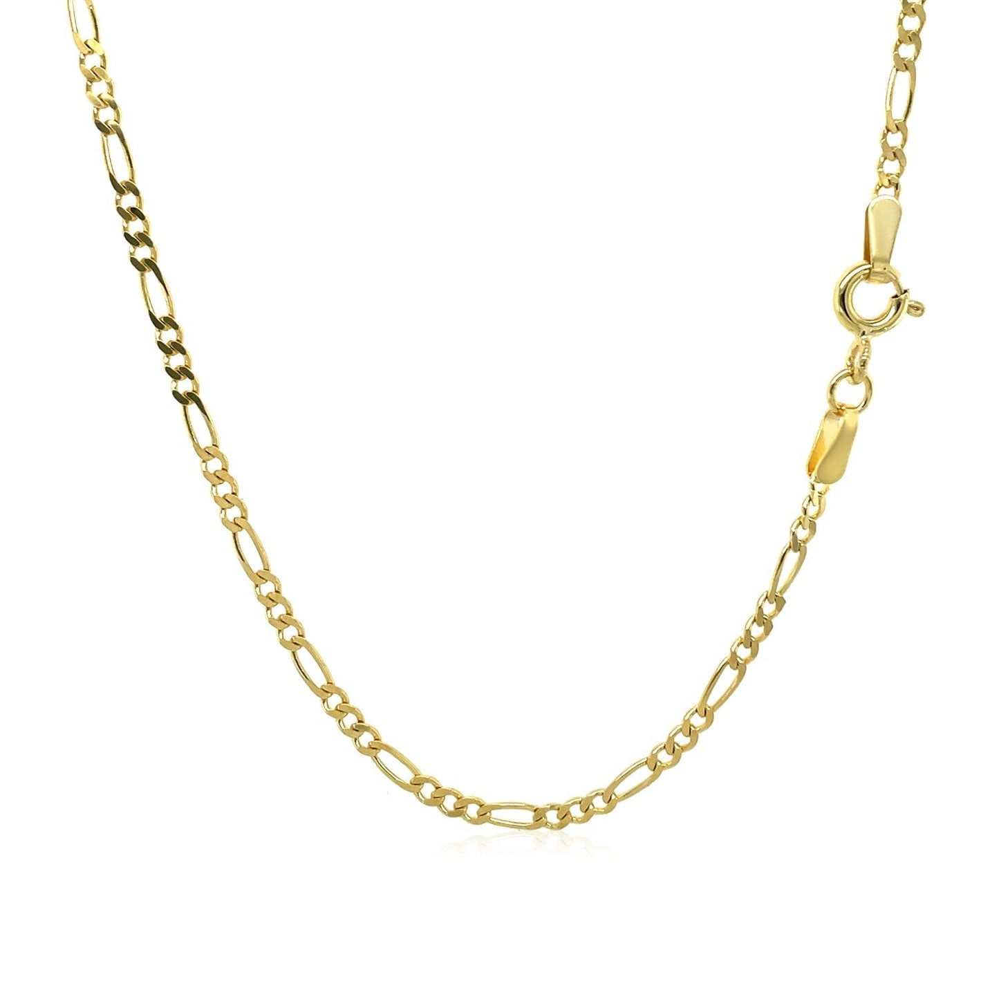 Chaîne Figaro en Or Jaune 14k Solide 1.9mm