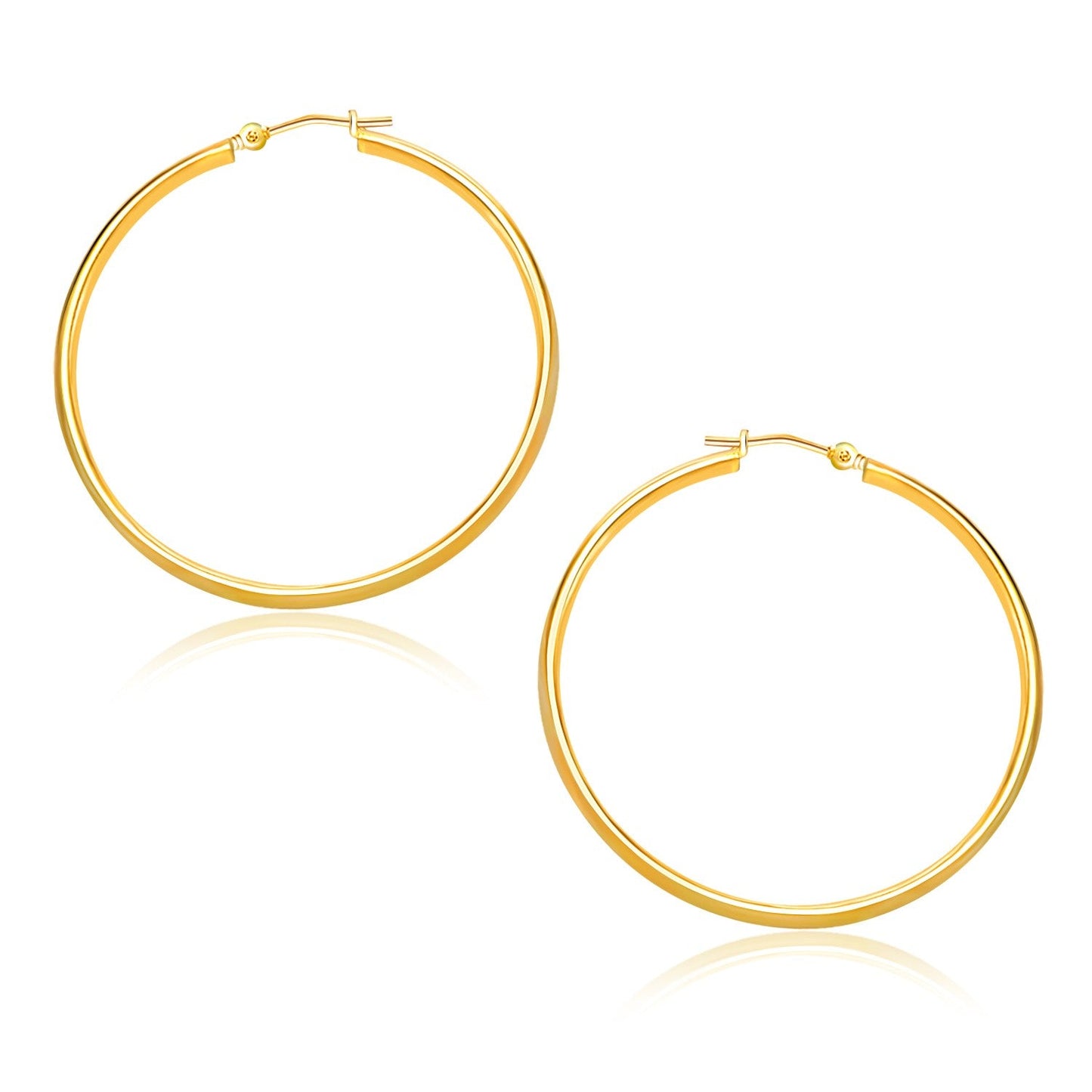 14k Yellow Gold Polished Hoop Earrings - 30mm