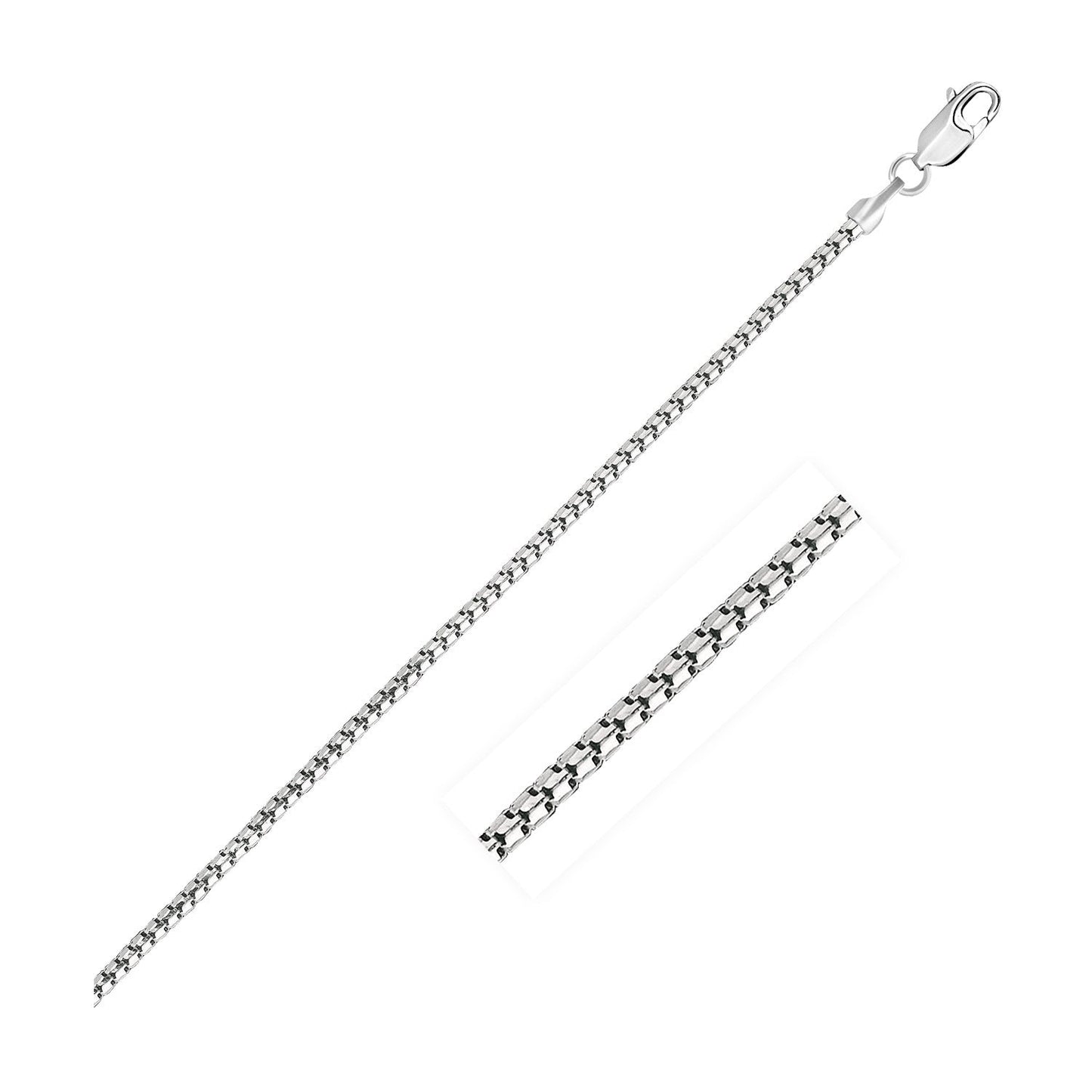 14k White Gold Ice Chain Necklace - 1.3mm