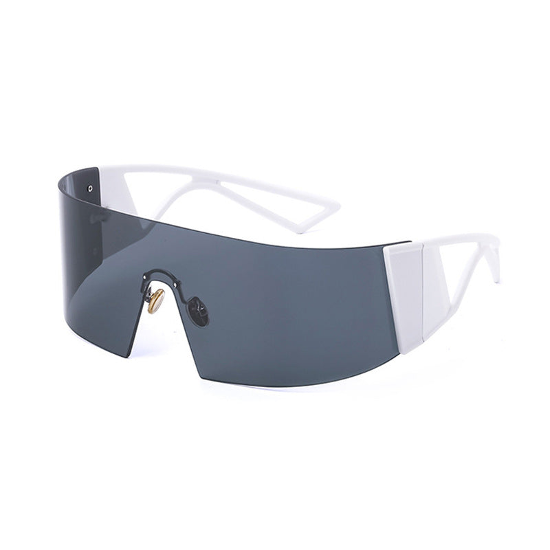Trendy One Piece Large Frame Sunglasses for Outdoor Activities
