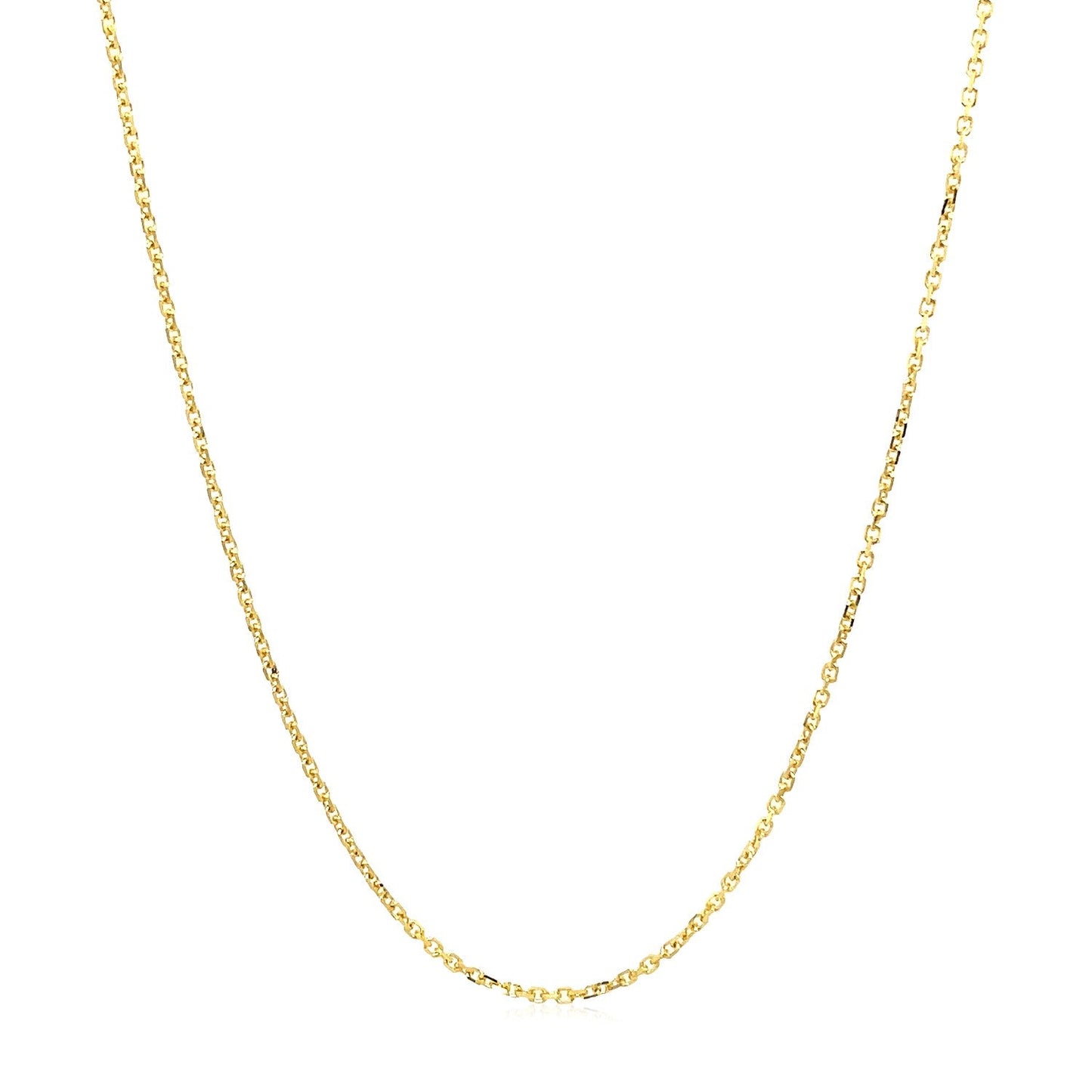 18k Yellow Gold Cable Chain Necklace - 1.1mm