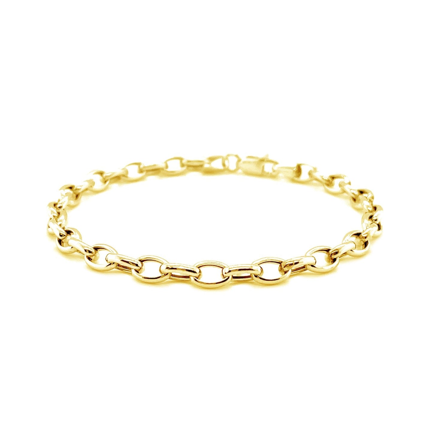 14k Yellow Gold Oval Rolo Bracelet - 4.6mm Width