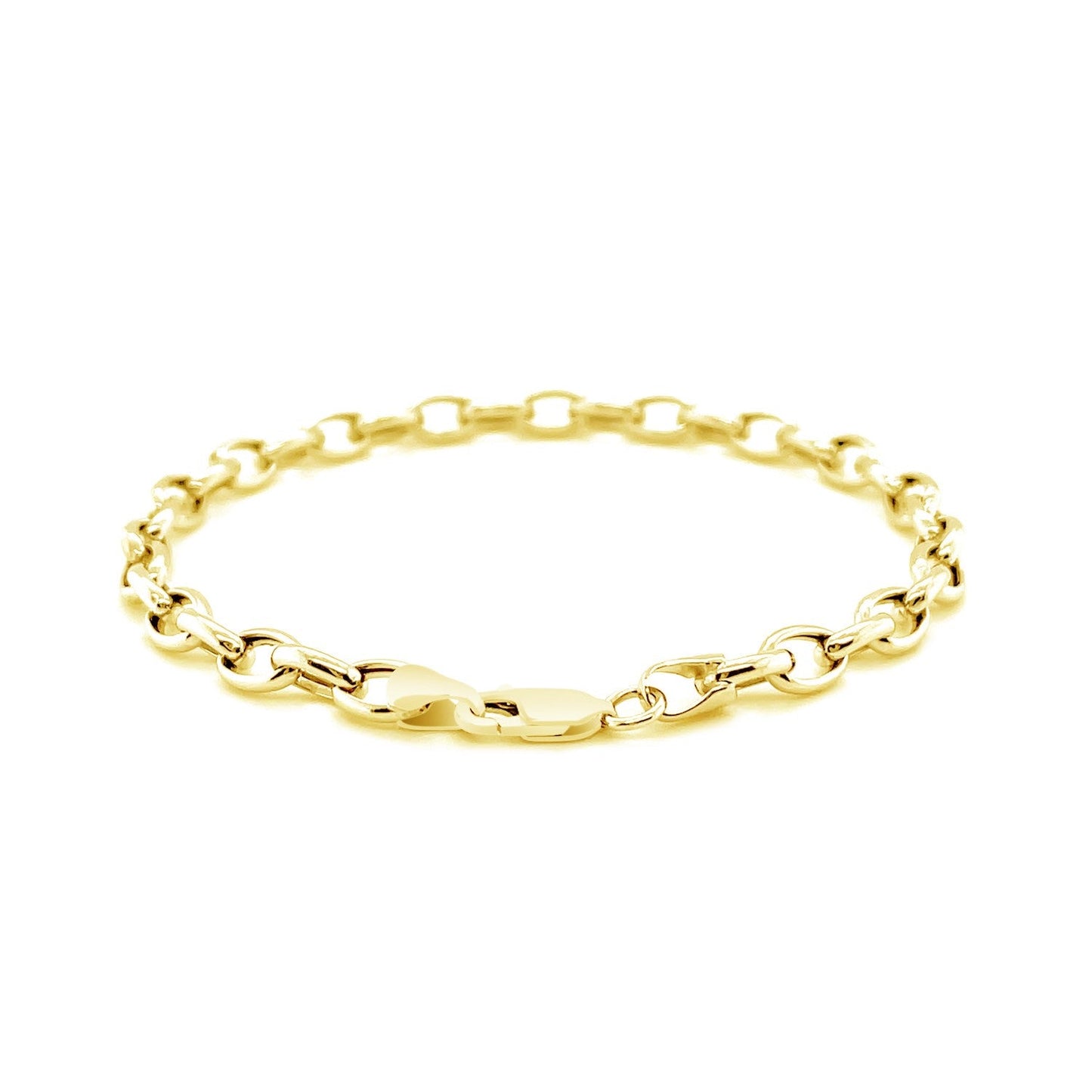 14k Yellow Gold Oval Rolo Bracelet - 4.6mm Width