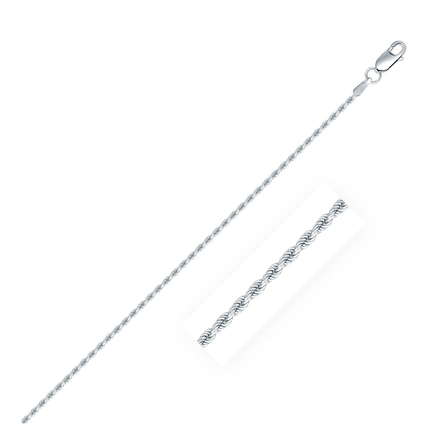 Sterling Silver 1.4mm Diamond Cut Rope Chain