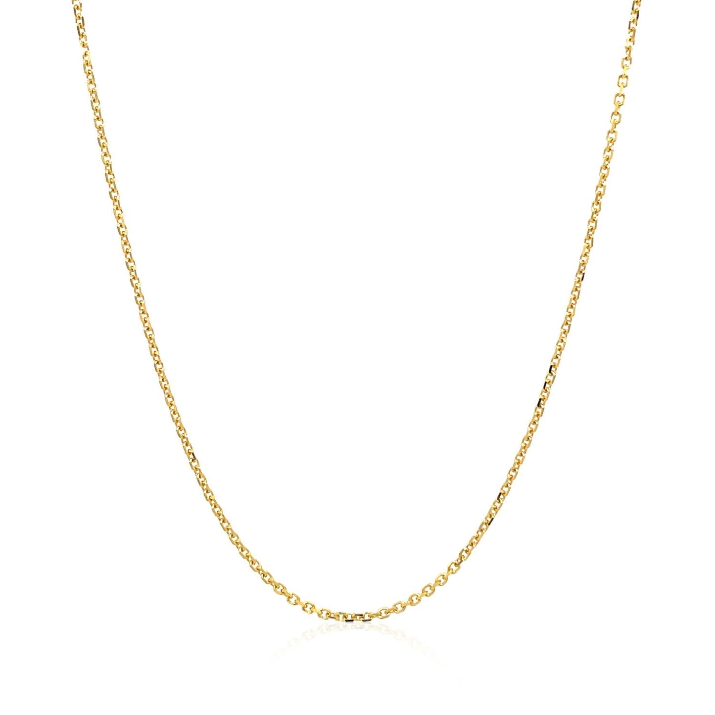 Chaîne en Or Jaune 14k avec Maillons Découpés en Diamant - 1,1 mm
