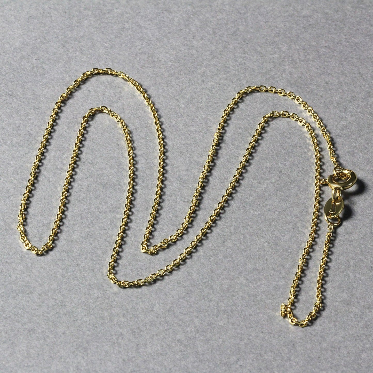 Chaîne en Or Jaune 14k avec Maillons Découpés en Diamant - 1,1 mm