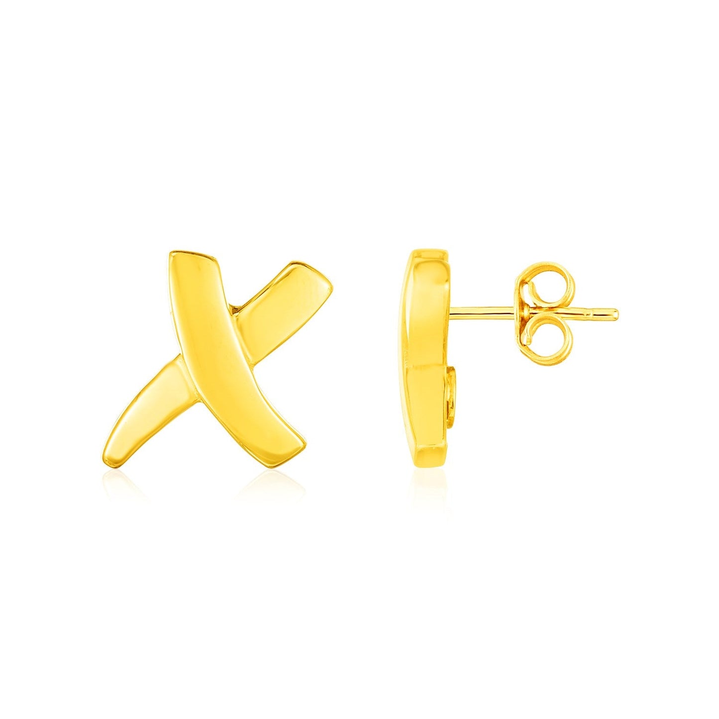 Pendientes X Elegantes de Oro Amarillo de 14K