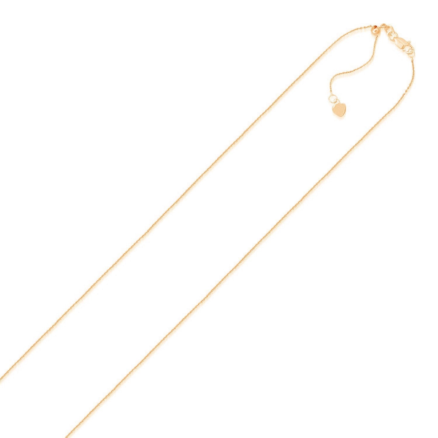 Collar de cadena ajustable de cable de oro rosa de 14k