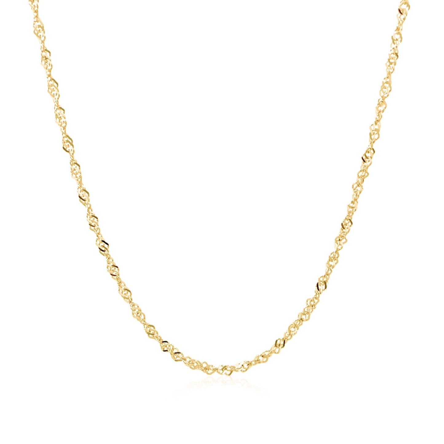 14k Yellow Gold Singapore Chain - 1.5mm Elegance