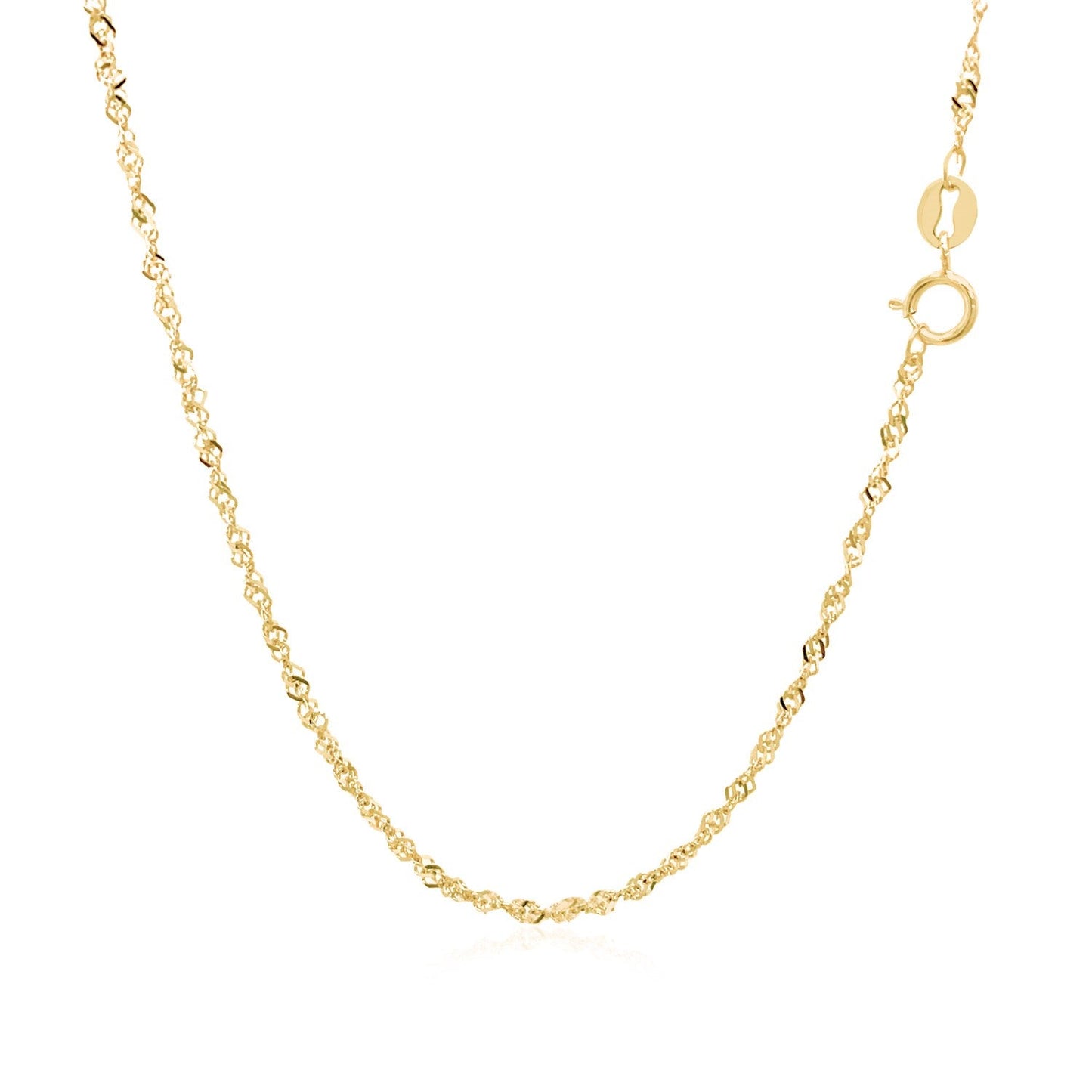 14k Yellow Gold Singapore Chain - 1.5mm Elegance