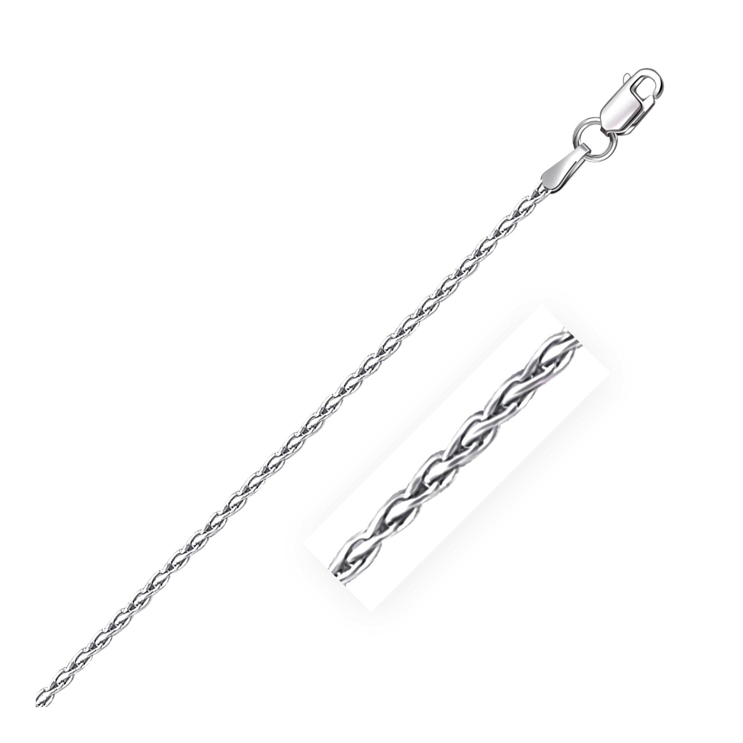 Chaîne en Argent Sterling Plaqué Rhodium - 1,5 mm