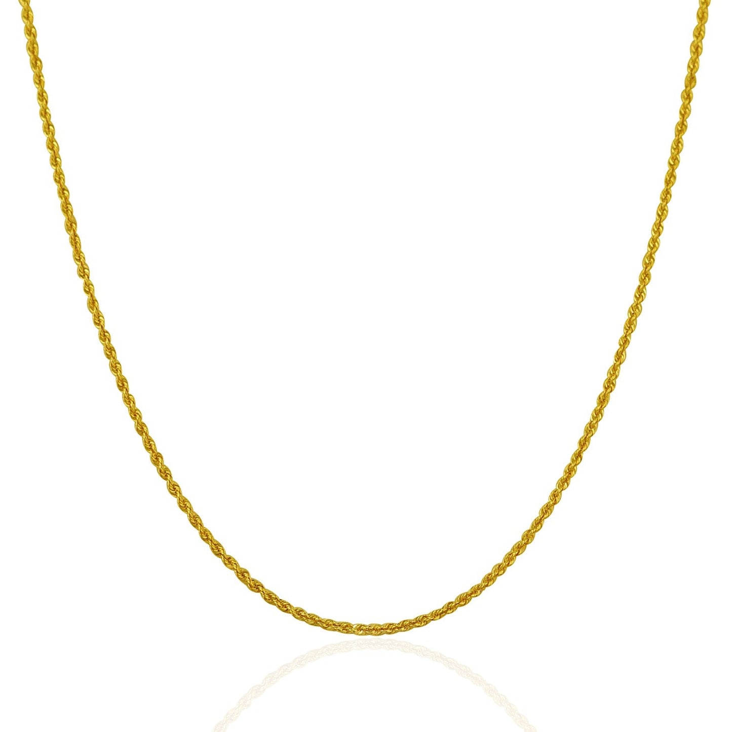 Cadena de Cuerda Sólida de Oro Amarillo de 14k 1.25mm