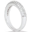 Anillo de boda de diamantes micro-pavé de triple fila en oro blanco de 14k