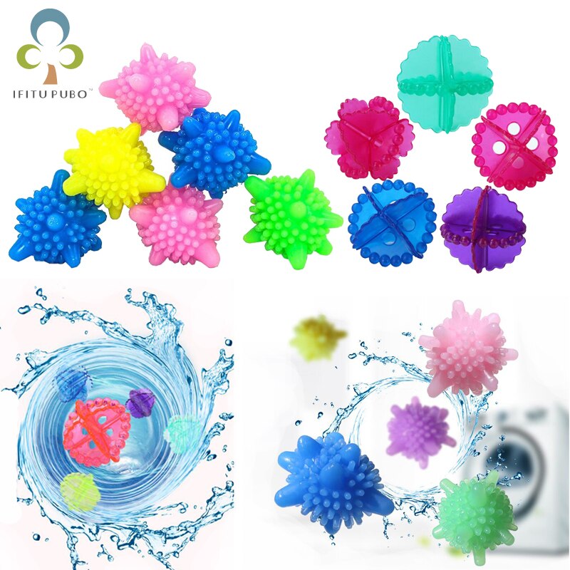 6Pcs/lot Anti-winding Laundry Ball Home Washing Machine Solid Cleaning Ball Super Strong Decontamination Laundry Ball GYH - Korvel