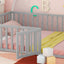 Queen Size Wood Floor Bed Frame with Fence and Door Gray(OLD SKU:WF289663AAE) - Korvel