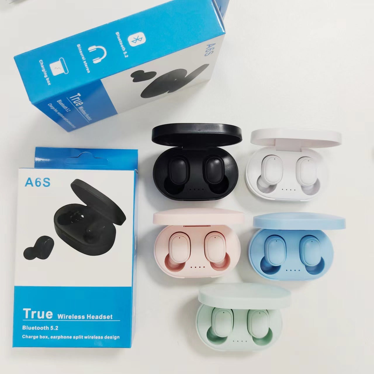 A6S Bluetooth Headset Macaron Bluetooth 5.2 Wireless TWS Earbuds Sports Mini New Headphones - Korvel